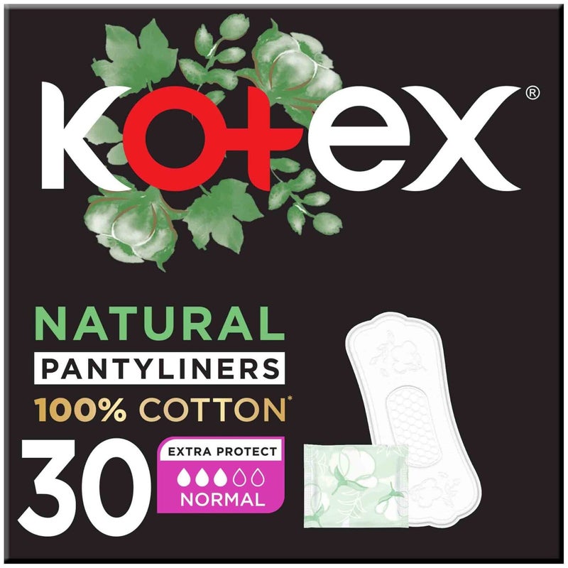 Kotex Natural Normal Daily Pantyliners - 30 Count